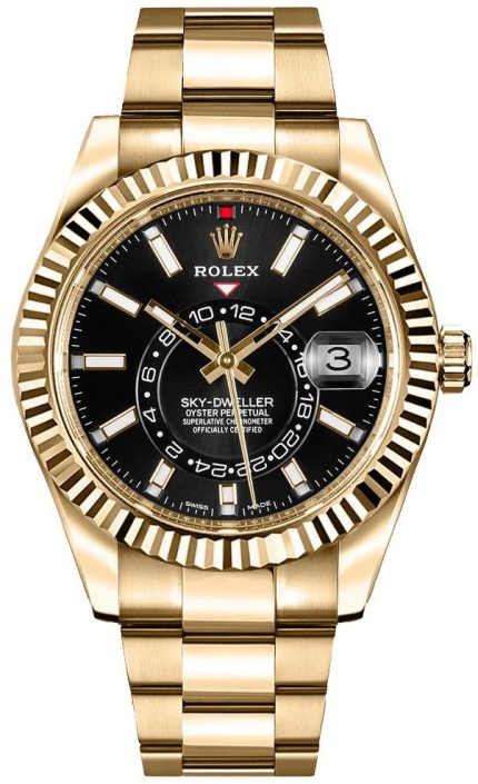 Rolex Sky-Dweller M326938 42mm in 18k yellow gold with champagne dial