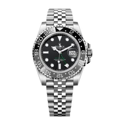 Rolex GMT-Master II Bruce Wayne M126710GRNR 40mm black dial with black and grey bezel on Jubilee bracelet