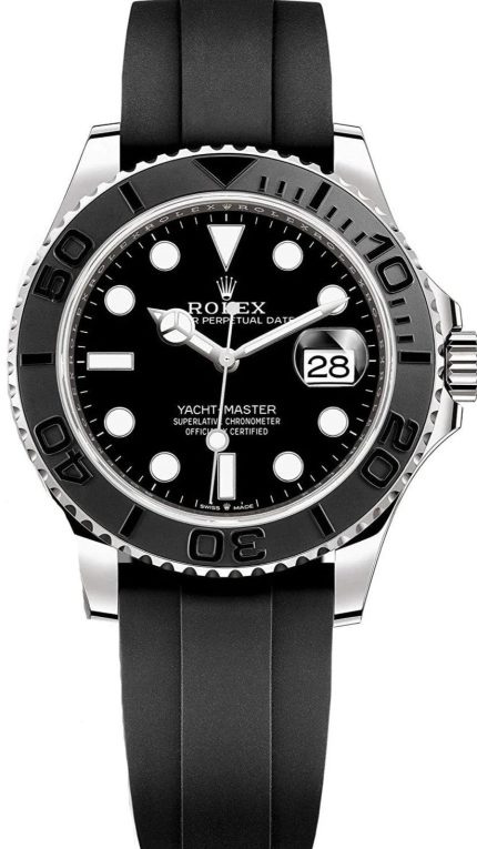 Rolex Yacht-Master 42 M226659 white gold watch with black dial and Oysterflex bracelet