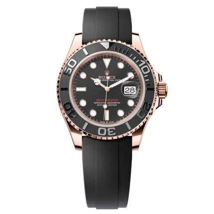 Rolex Yacht-Master 126655 40mm Everose Gold with Black Dial and Oysterflex Bracelet