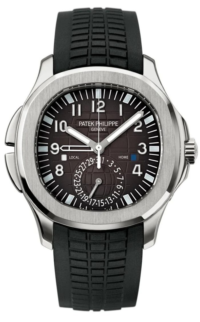 Patek Philippe Aquanaut Travel Time 40.8mm with black dial and composite strap
