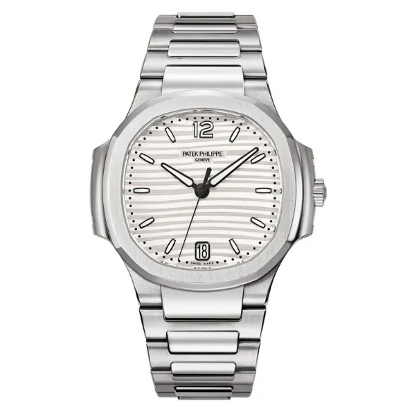 Patek Philippe Nautilus Ladies Watch 7118/1A-010 with white dial and stainless steel bracelet