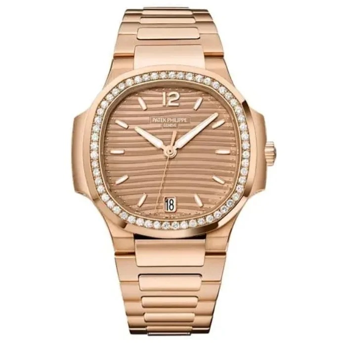 Patek Philippe Nautilus Ladies Watch 7118/1200R-010 rose gold with diamond bezel